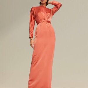 ASOS DESIGN Satin Maxi Dress – Rust – Size 6